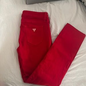 Guess Women Skinny Red Jeans